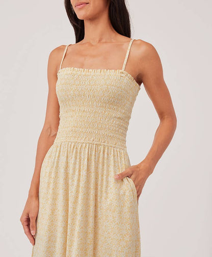 Pact Yellow Floral Maxi Dress