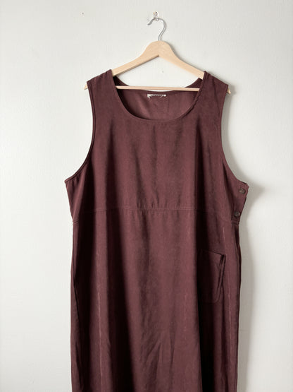 Vintage Faux Suede Brown Maxi
