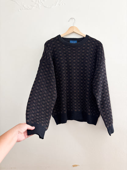 Vintage Patterned Sweater (L)