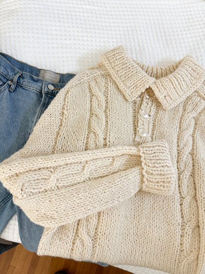 HandKnit Collared Sweater (M/L)