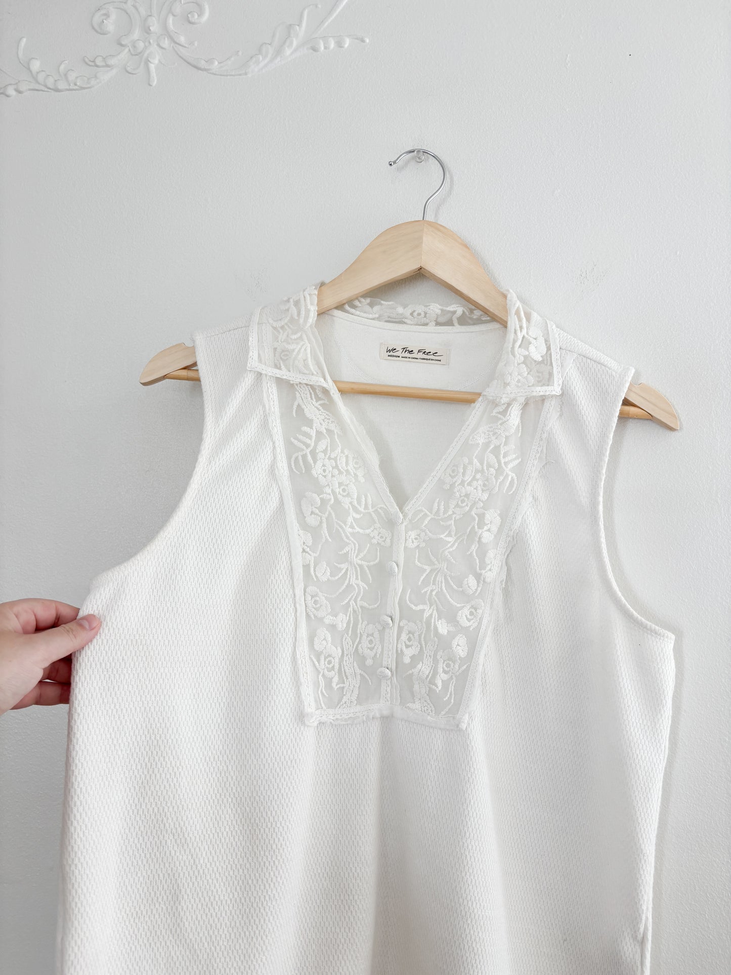 Free People Lace Collared Top (M)