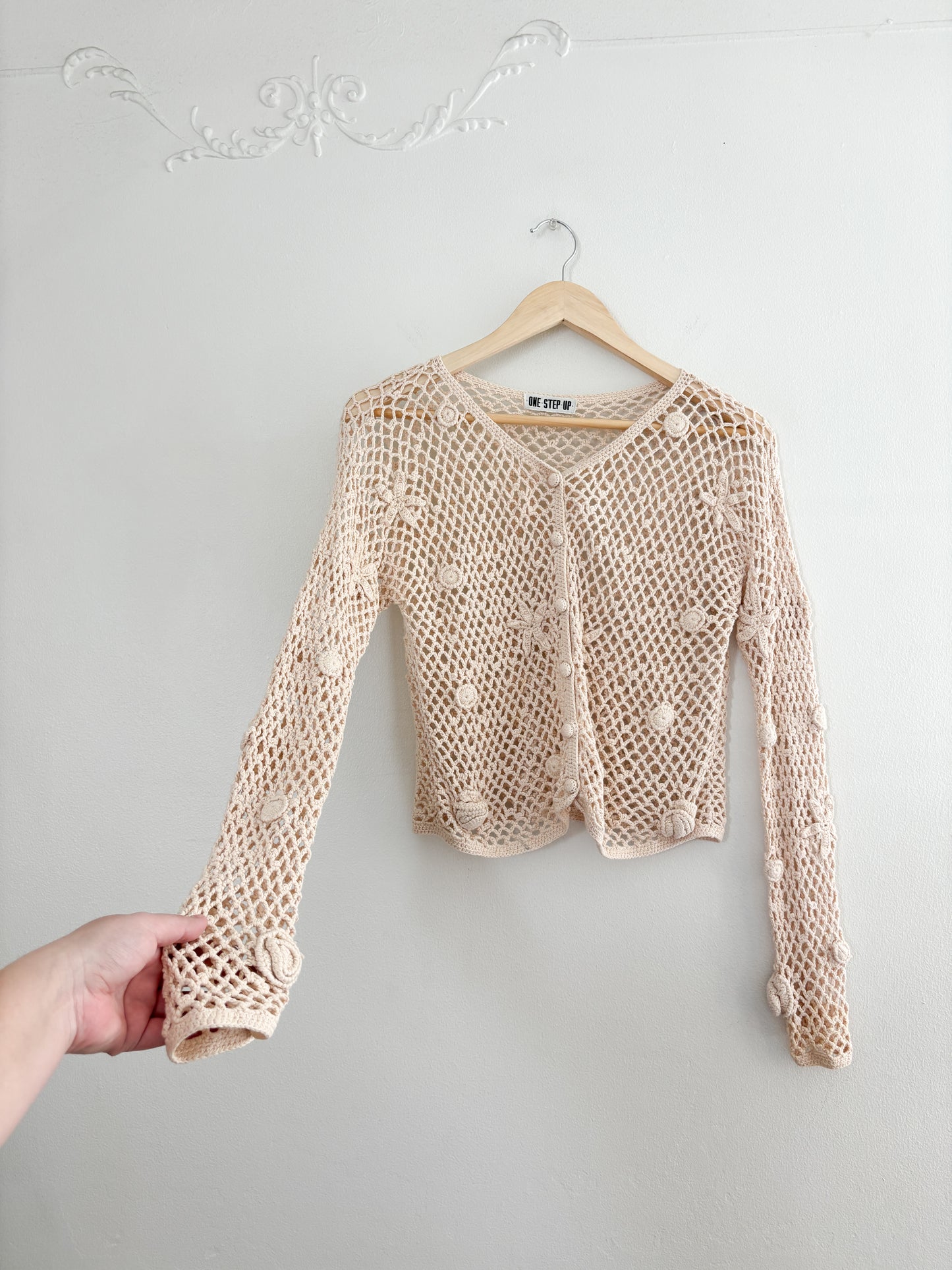 Vintage Floral Crochet Top (S/M)