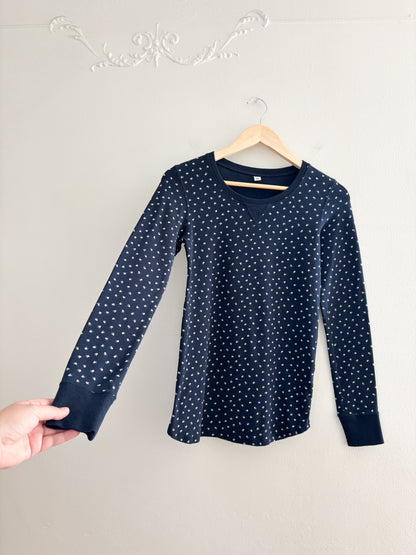 Uniqlo Navy Floral Long Sleeve (S)