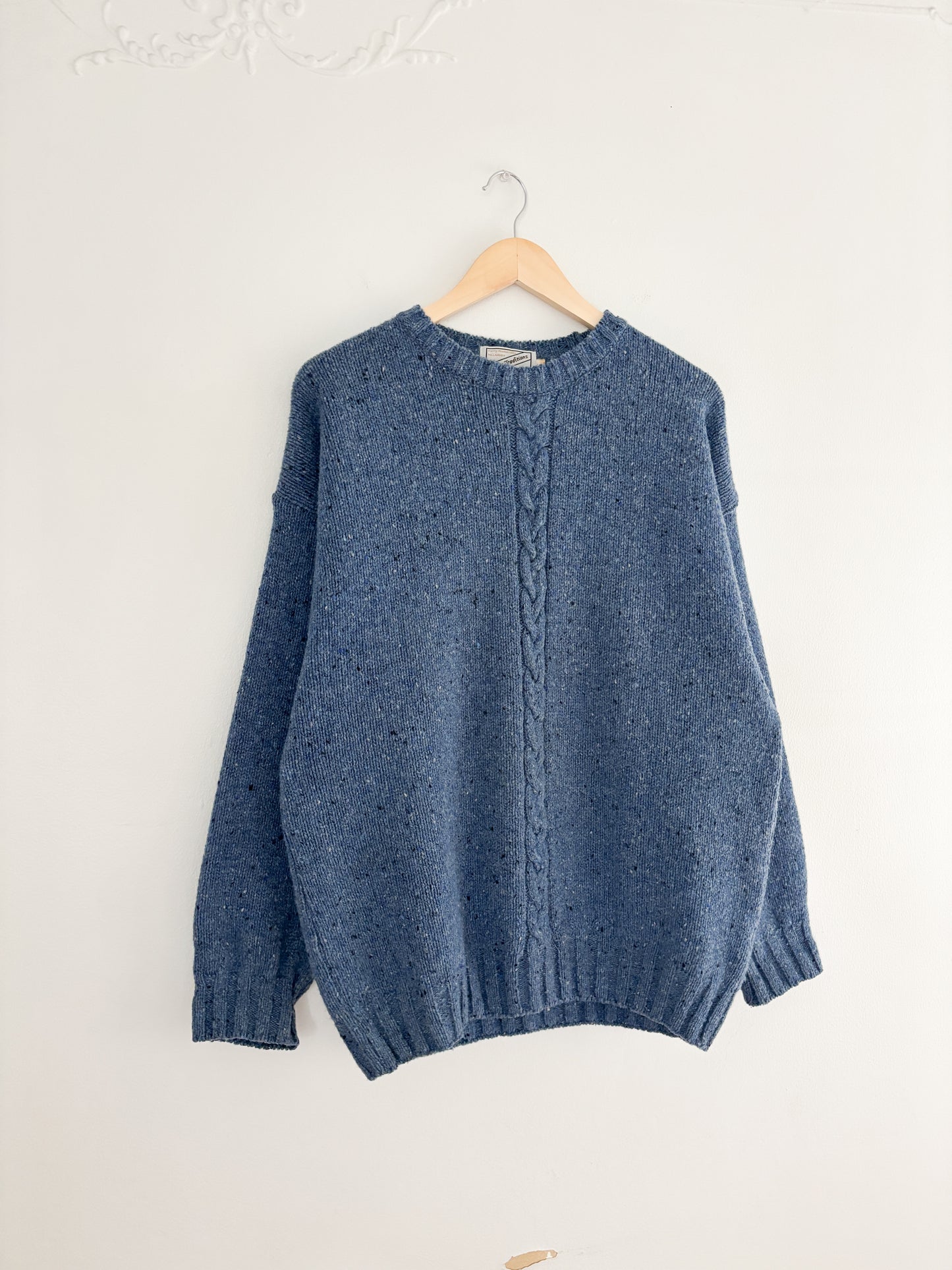 Vintage Blue Wool Speckled Sweater (L)