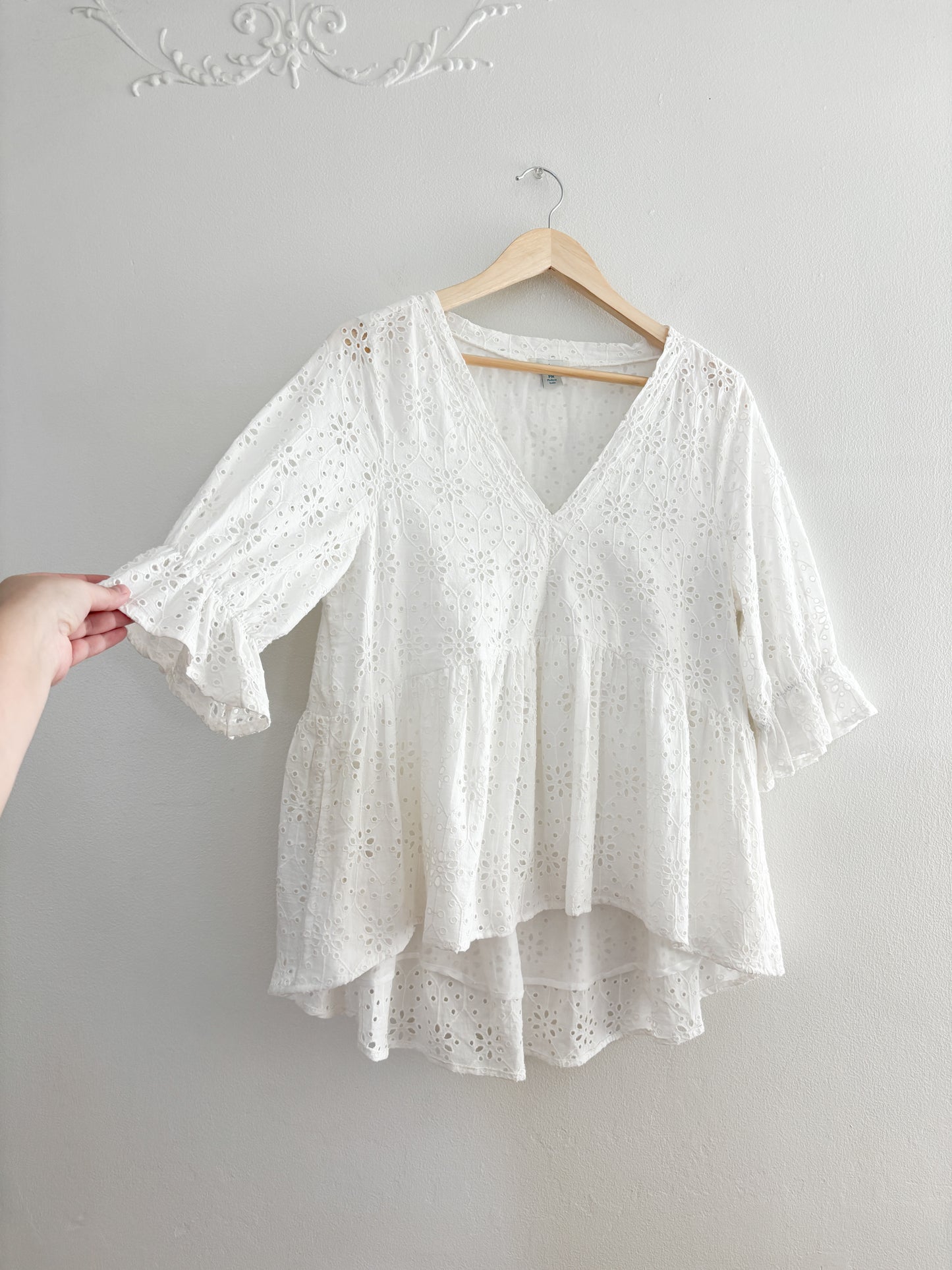 Sundance Eyelet Puff Sleeve Blouse (M)