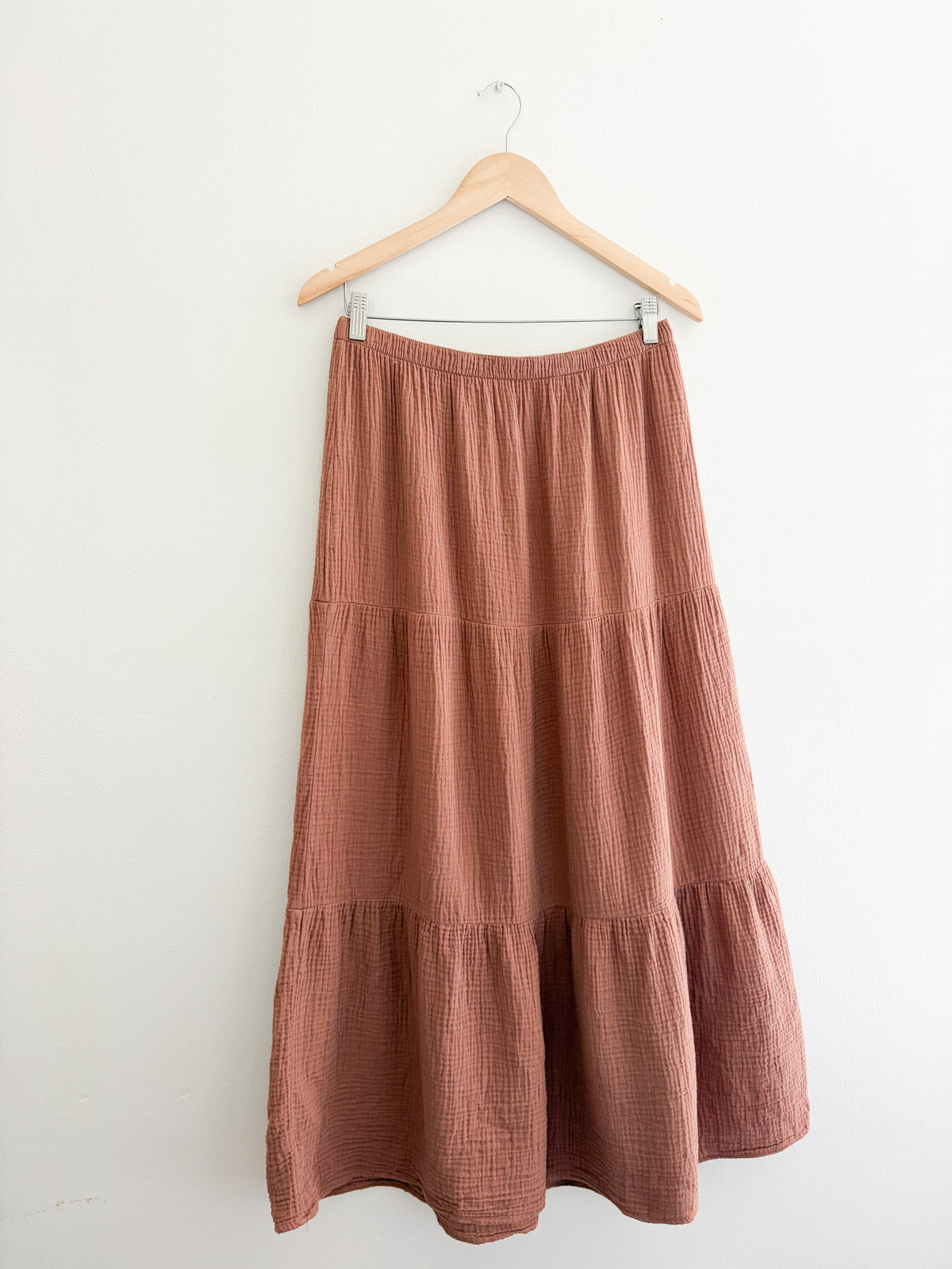 Cotton Gauze Tiered Skirt (L)