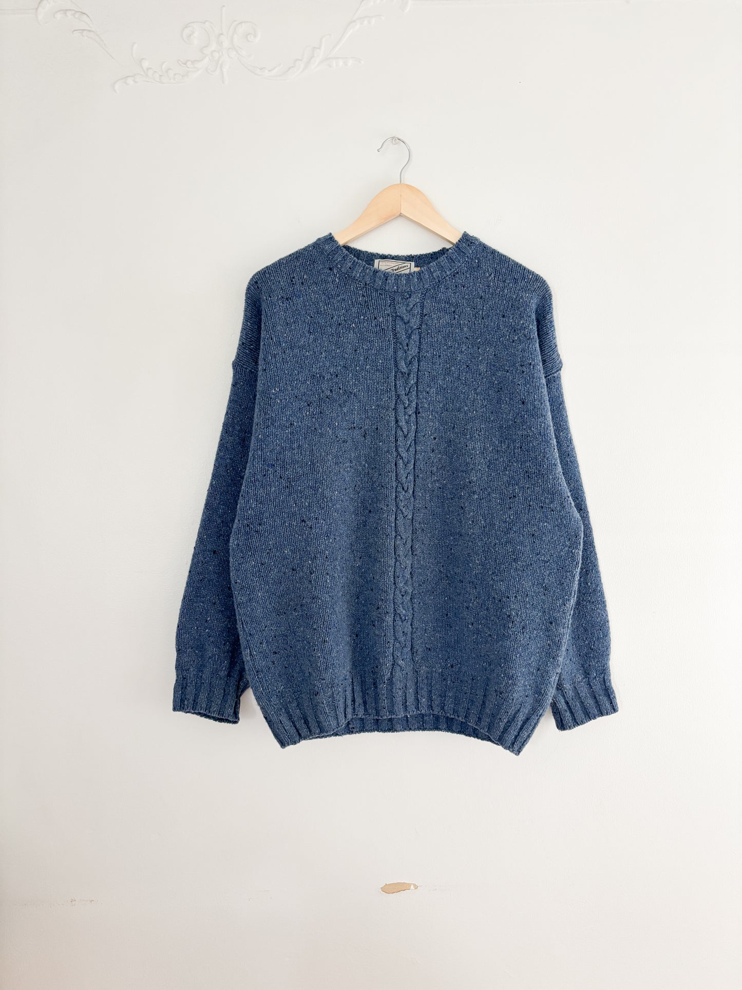 Vintage Blue Wool Speckled Sweater (L)