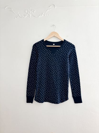 Uniqlo Navy Floral Long Sleeve (S)