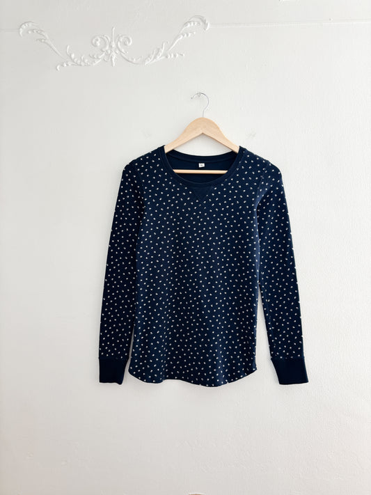 Uniqlo Navy Floral Long Sleeve (S)