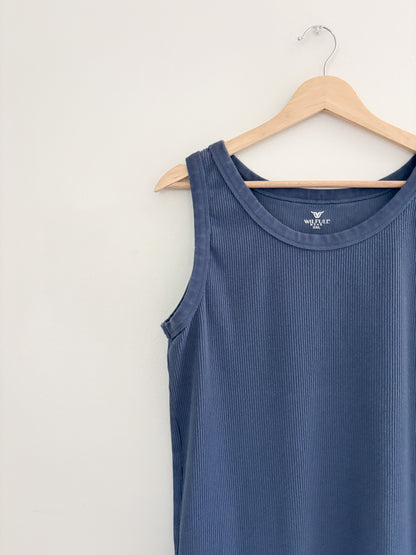 Blue Ribbed Tank Top (XXL)