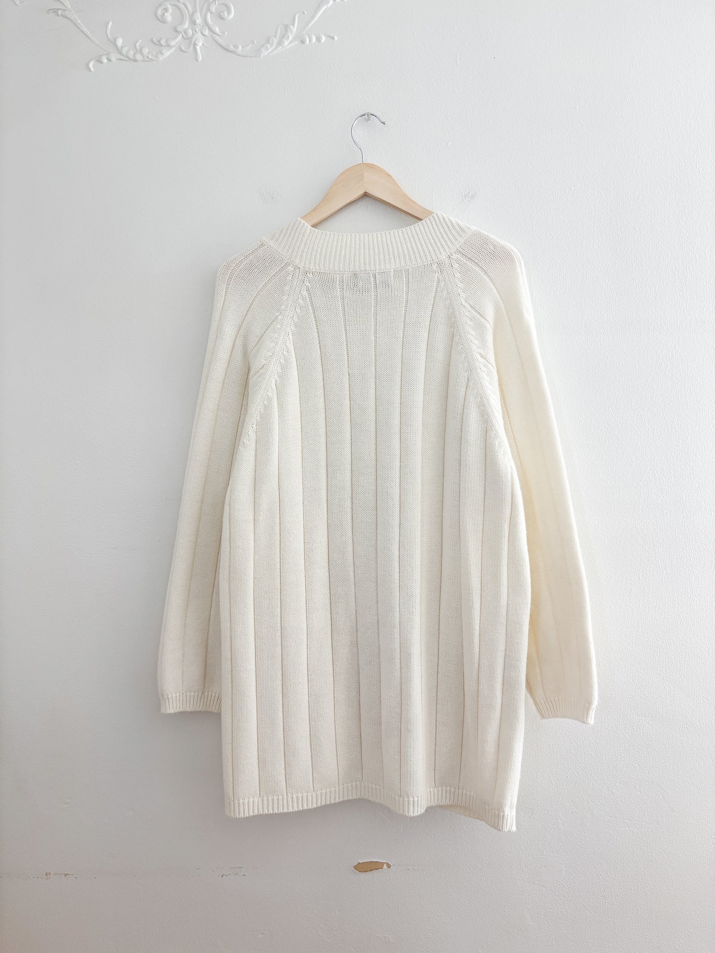 Vintage Cream Open Cardigan (L)