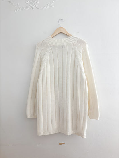 Vintage Cream Open Cardigan (L)