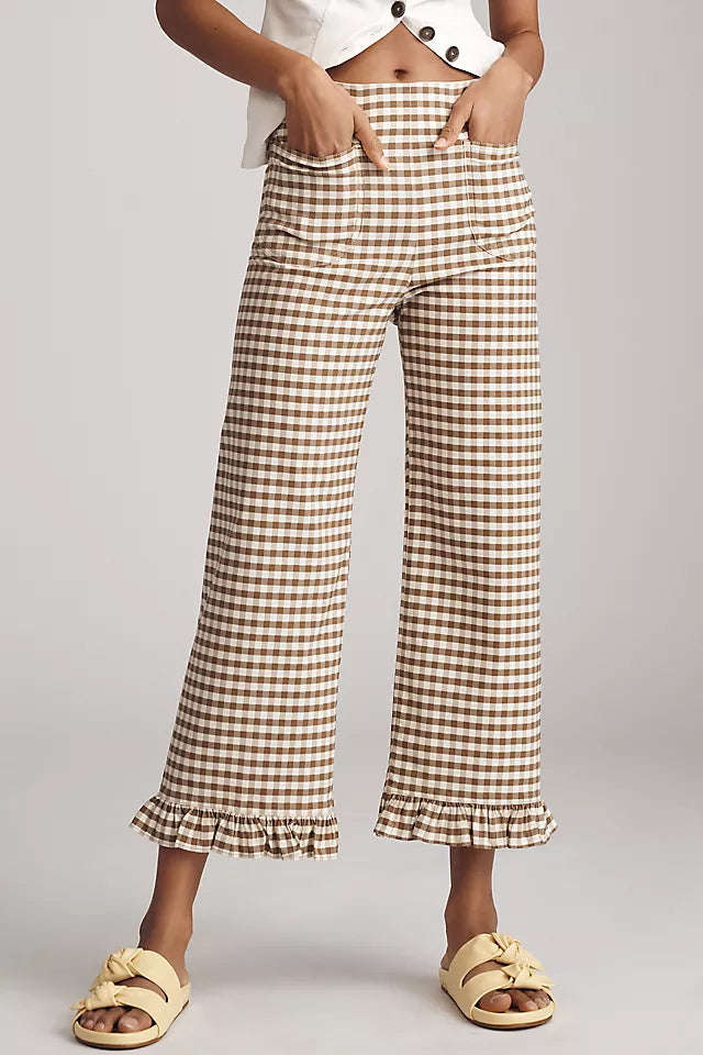 Maeve Colette Ruffled High-Rise Wide-Leg Cropped Pants (31)