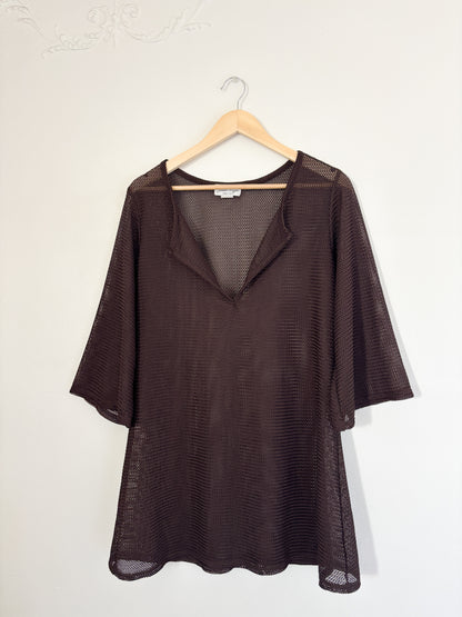 Vintage Brown Woven Cover Up (L)
