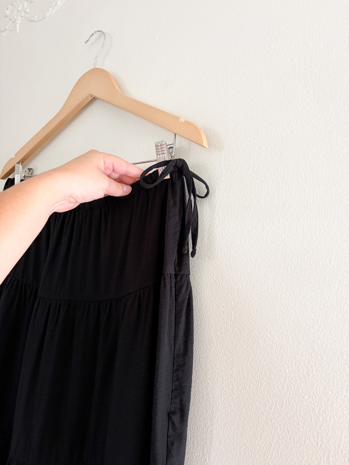 Whistles Black Tie Side Tiered Skirt (8)