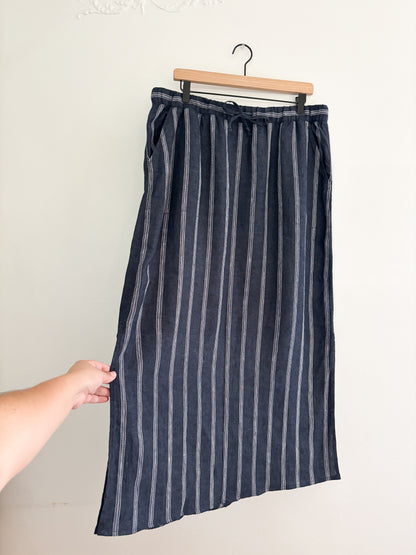 Garnet Hill Seaside Linen Maxi Skirt (L)
