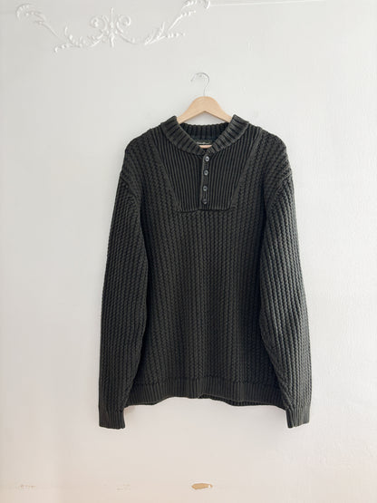 Eddie Bauer Forest Green Henley Sweater (XL)
