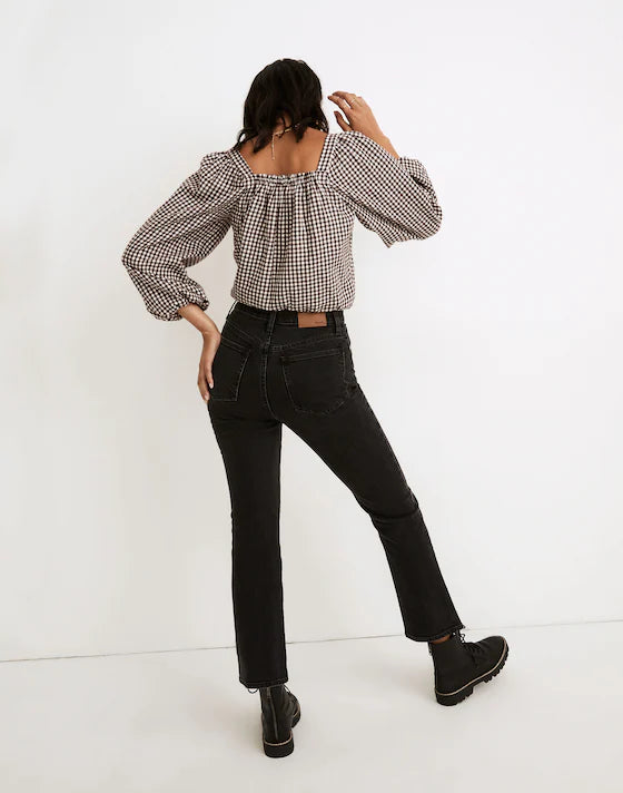 Madewell Brown Gingham Blouse (L)