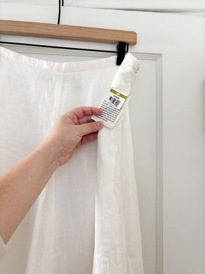 NWT Vintage White Linen Skirt