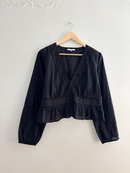 AE Black Cropped Blouse (XL)