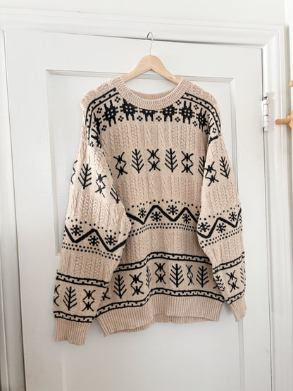 Vintage Patterned Sweater (L/XL)