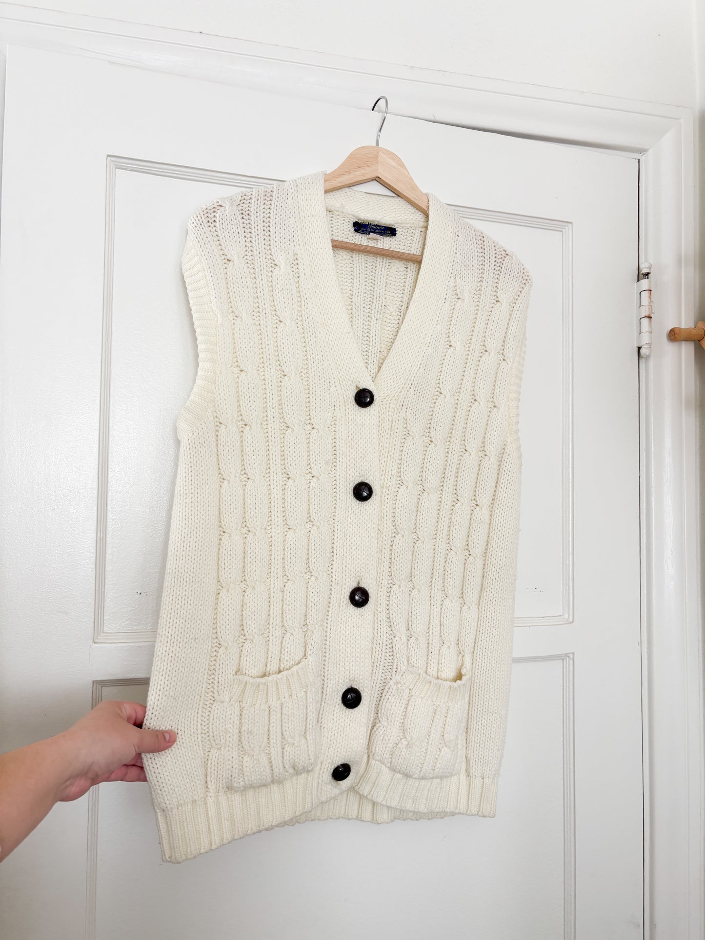 Vintage Cable Knit Vest (L)
