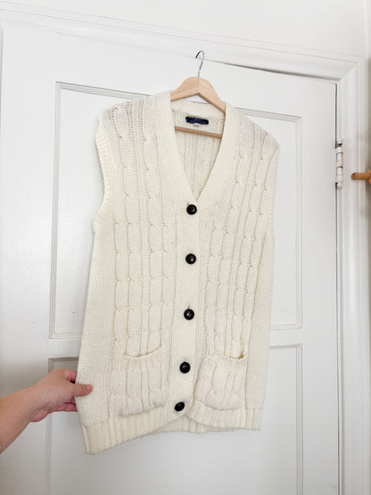 Vintage Cable Knit Vest (L)