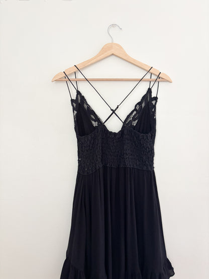 NWT Free People Black Adella Dress (M)