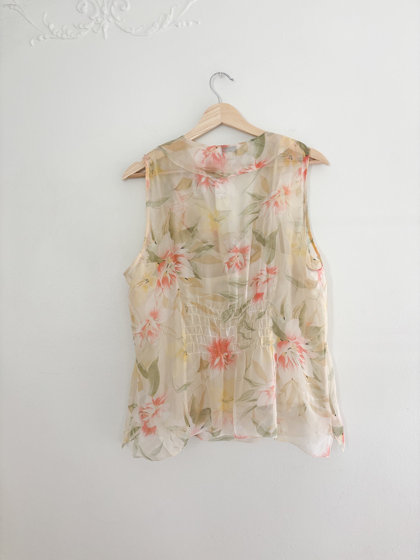Vintage Silk Floral Blouse (M/L)