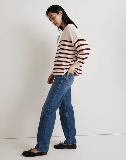 NWT Madewell Conway Green Striped Sweater (L)