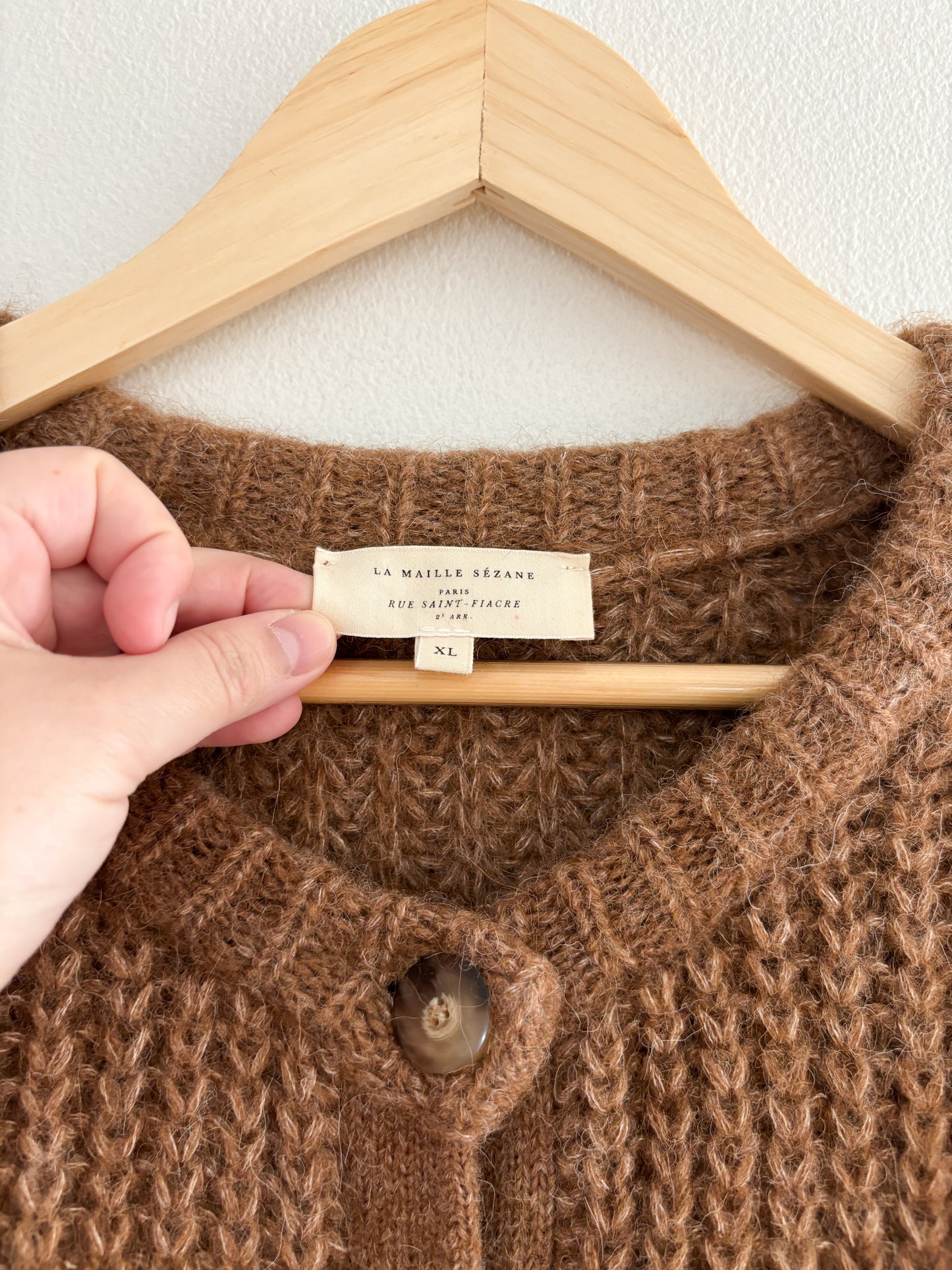 NWOT Sezane Emile Cardigan - Mottled Camel (XL)