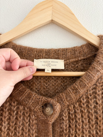 NWOT Sezane Emile Cardigan - Mottled Camel (XL)