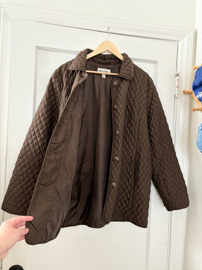 Vintage Brown Quilted Jacket (XL)