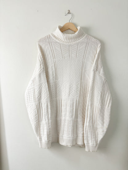 Vintage Turtleneck Patterned Knit