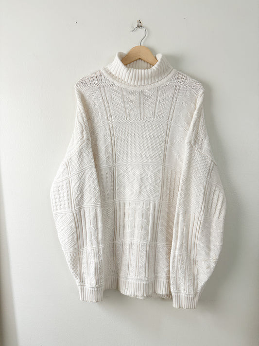 Vintage Turtleneck Patterned Knit