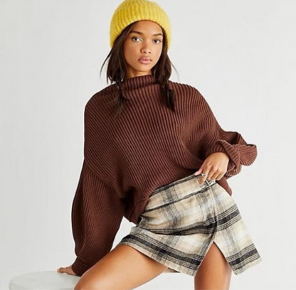 Free People Brown Knit Sweater
