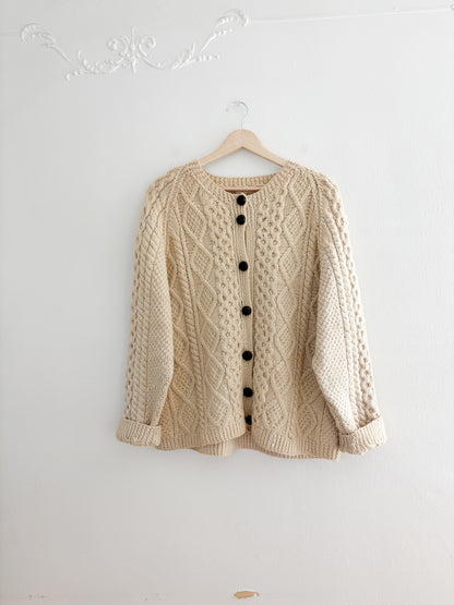 Vintage Hand Knit Wool Cardigan