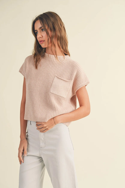 Knitted pocket top (S)