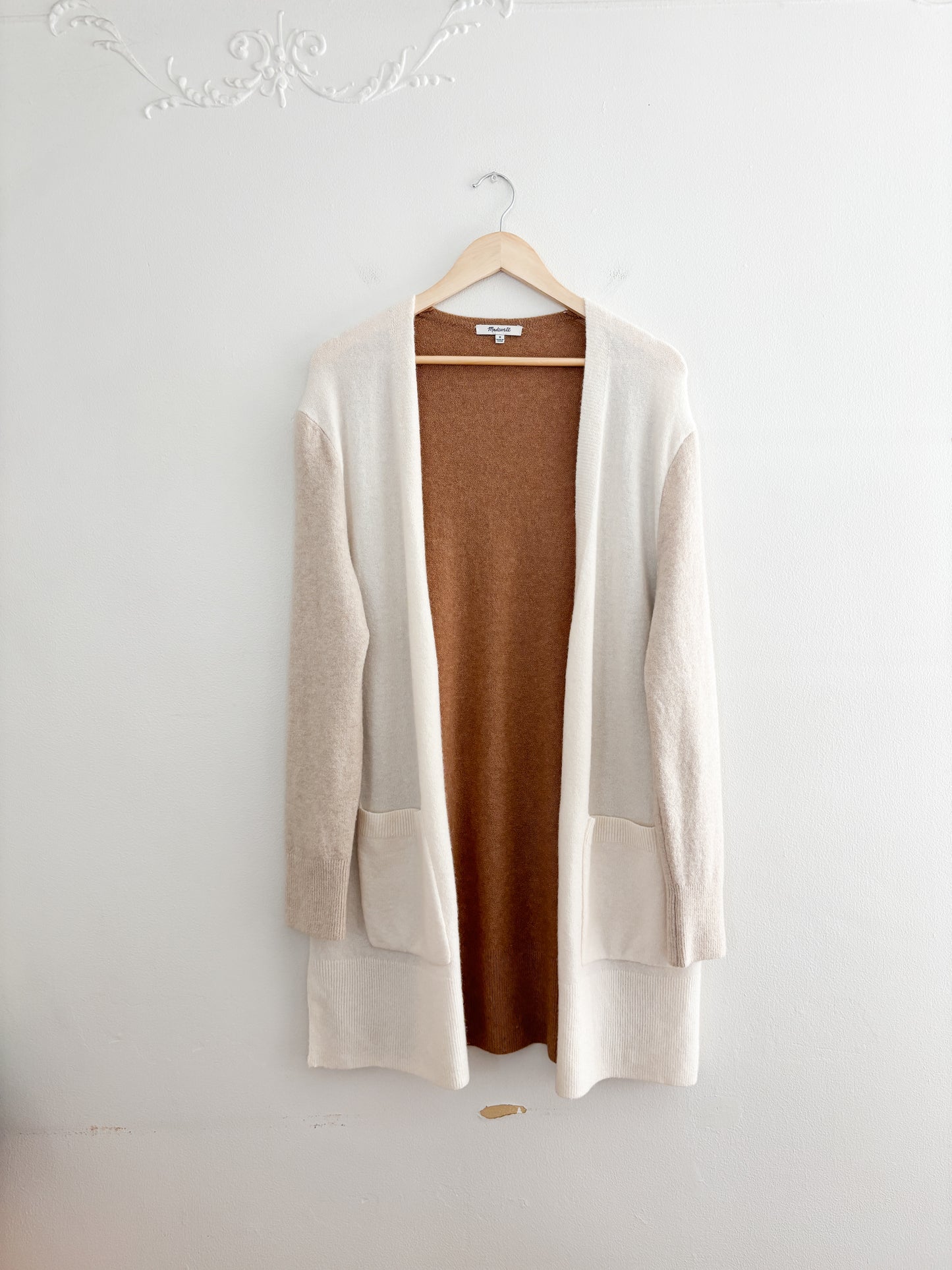 Madewell Kent Color Block Open Cardigan (M)