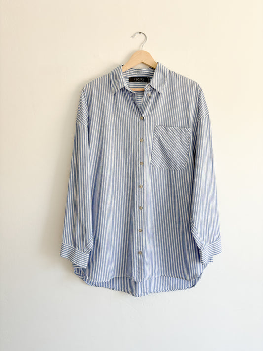 Primark Blue Striped Button Down (S)