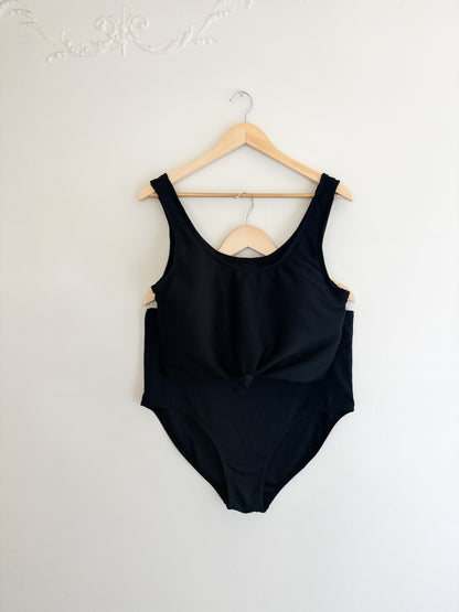 Coral Reef Black Ribbed Swimsuit (XL)