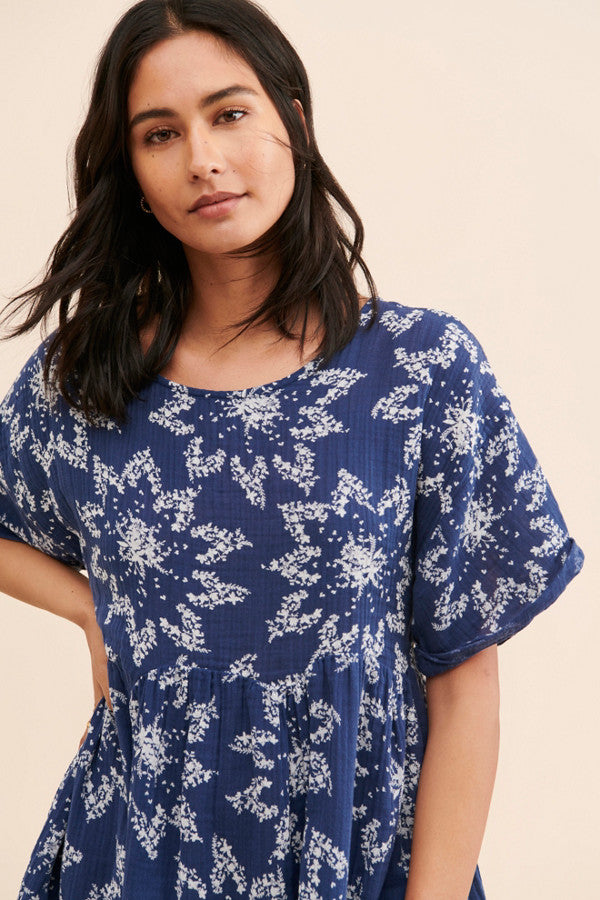 Free People Blue Floral Mini Dress
