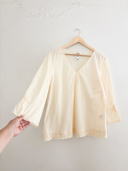 Vintage Talbots Butter Yellow Blouse (XL)