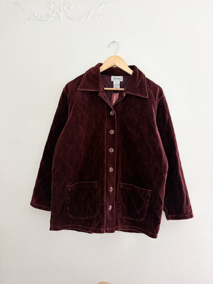 Vintage Quilted Maroon Jacket (M)