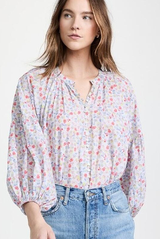 Something Navy Floral Blouse (S)