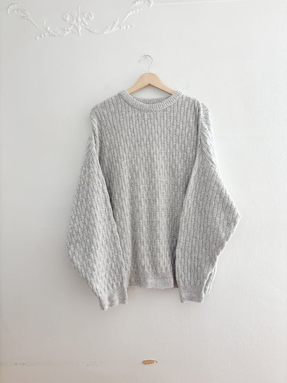 Vintage Grey Woven Patterned Knit (L)