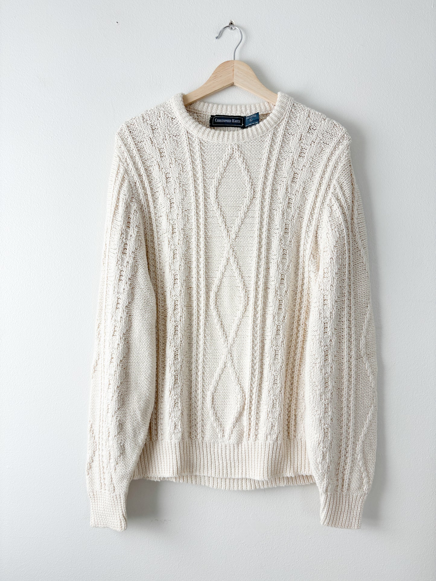 Vintage Cream Cableknit Sweater