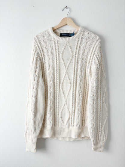 Vintage Cream Cableknit Sweater