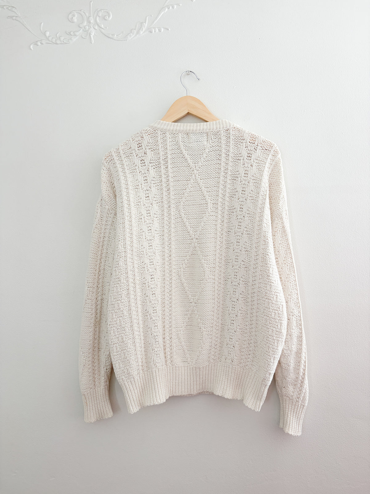 Vintage Cotton Cable Knit Sweater (L)