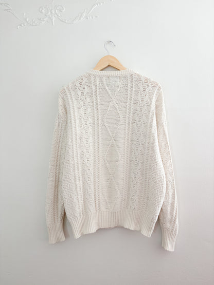 Vintage Cotton Cable Knit Sweater (L)